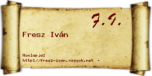 Fresz Iván névjegykártya